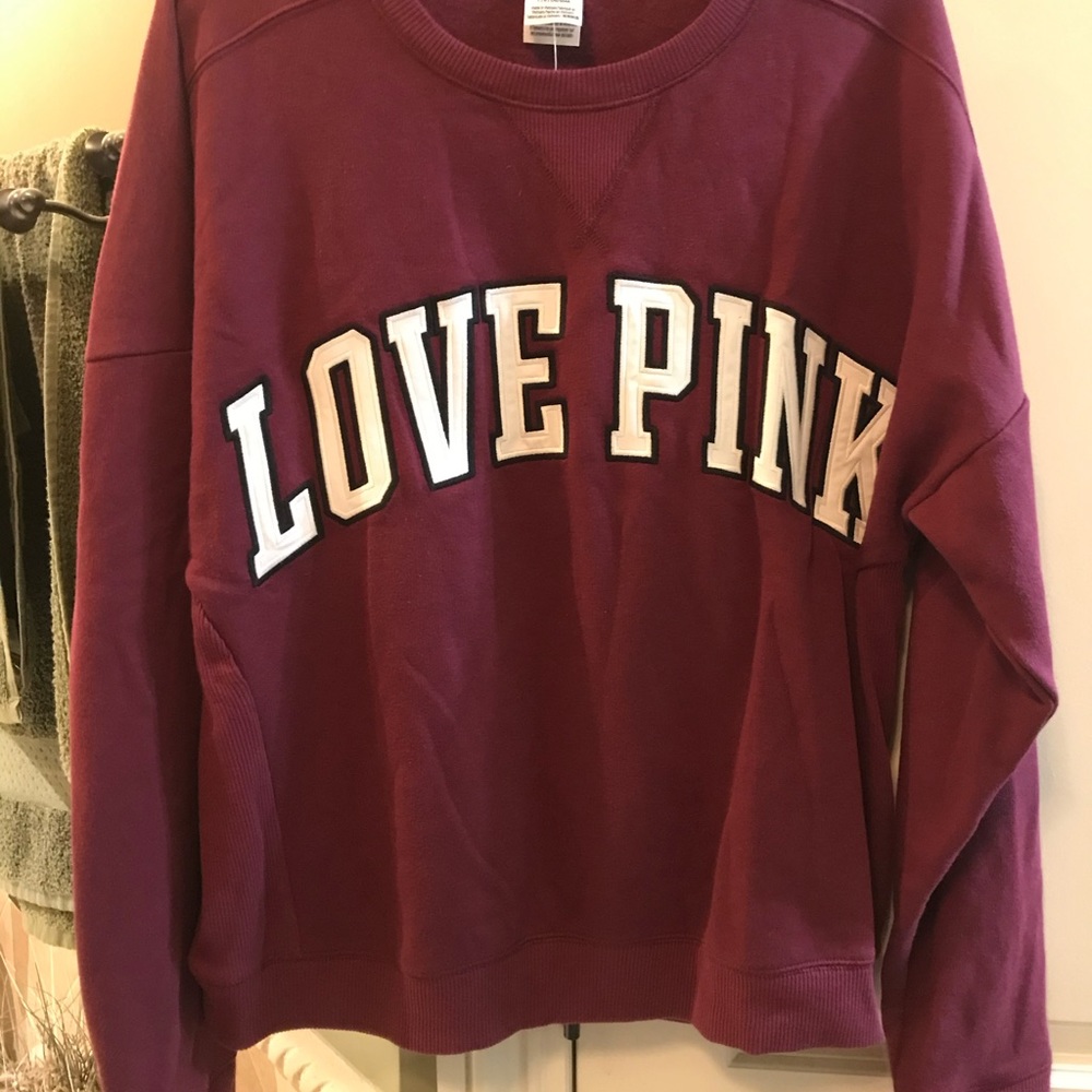 Victoria’s Secret Pink burgundy sweatshirt. L.